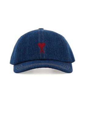 AMI Denim Embroidered Baseball Cap